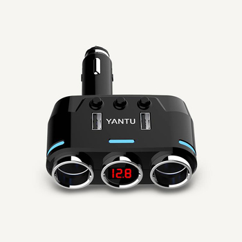 SPLITER AUTO B39 2porturi, 2XUSB 2.1A 100W+display