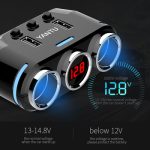 SPLITER AUTO B39 2porturi, 2XUSB 2.1A 100W+display