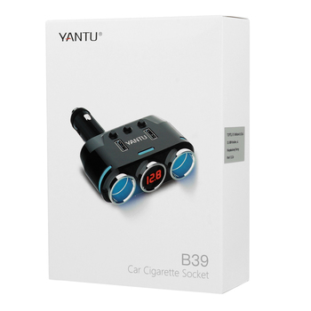SPLITER AUTO B39 2porturi, 2XUSB 2.1A 100W+display