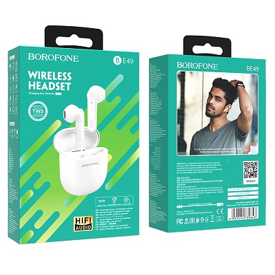 CASCA BLUETOOTH BOROFONE TWS BE49 alb