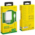 INCARCATOR RETEA BOROFONE MICROUSB BA47A  1XUSB, QC 3.0, 3A alb