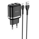 Incarcator retea Hoco N4 cu cablu microusb 2xusb 2.4A 12W negru