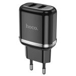 Incarcator retea Hoco N4 cu cablu microusb 2xusb 2.4A 12W negru