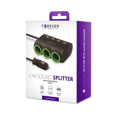 Splitter auto Forever CSS-05 3porturi+4xusb 16476
