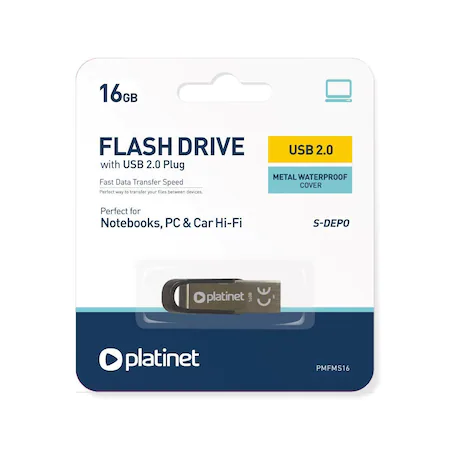 USB 2.0 PLATINET 16GB X-Depo cu capac metalic