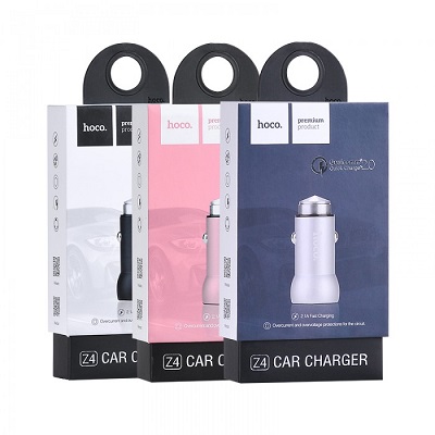ADAPTOR AUTO HOCO Z4 1xusb, QC 2.0 , 2.1A gri